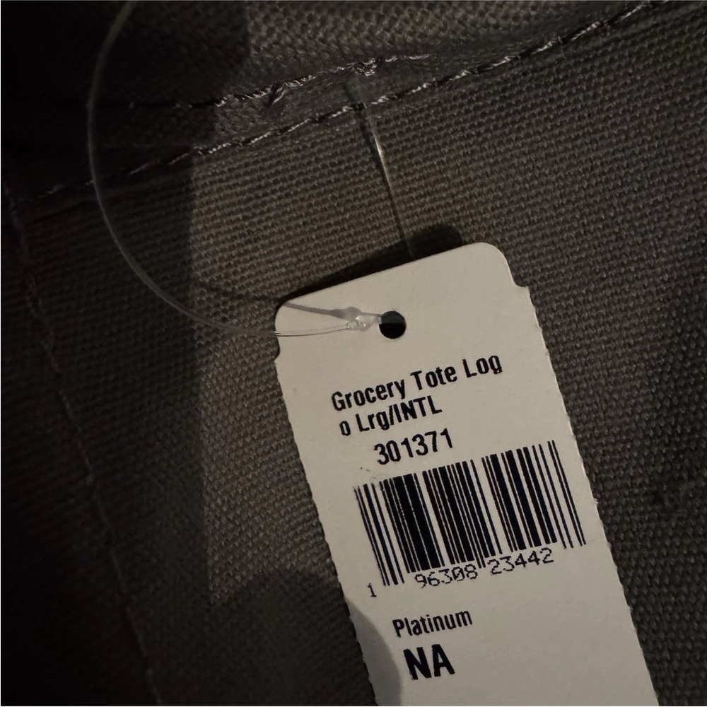 LL Bean Grocery Tote Bag Cotton Grey Japan Exclusive New NWT Platinum - Picture 7 of 7